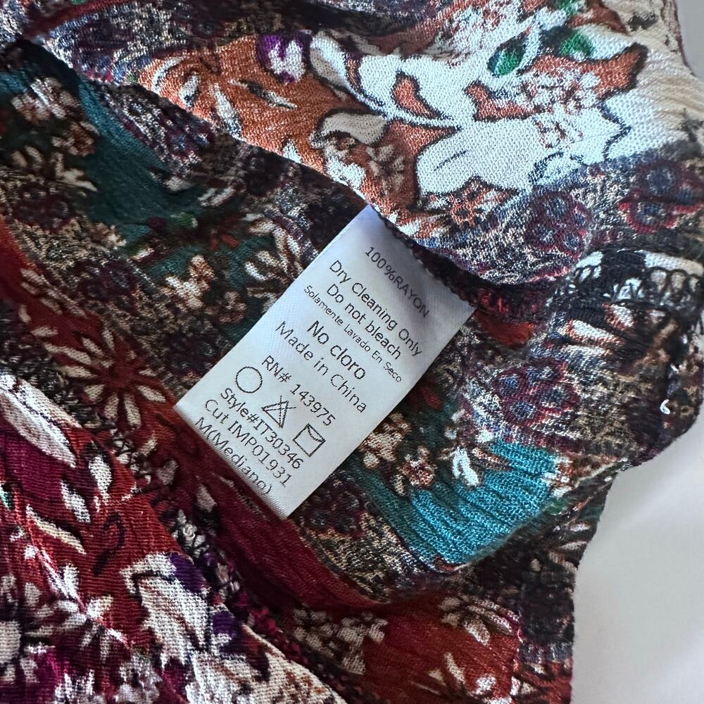Millibon Floral Crop Blouse - Women's Medium - Boho - Picture 6 of 8
